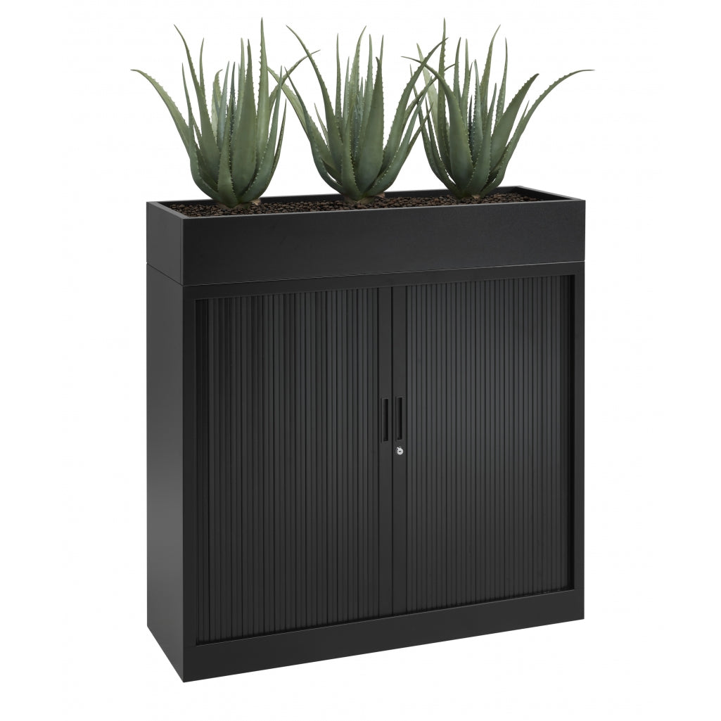 Roldeurkast met plantenbak