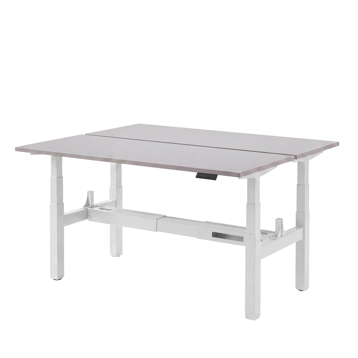 Høj Duo zit sta bureau met blad grijs en wit frame