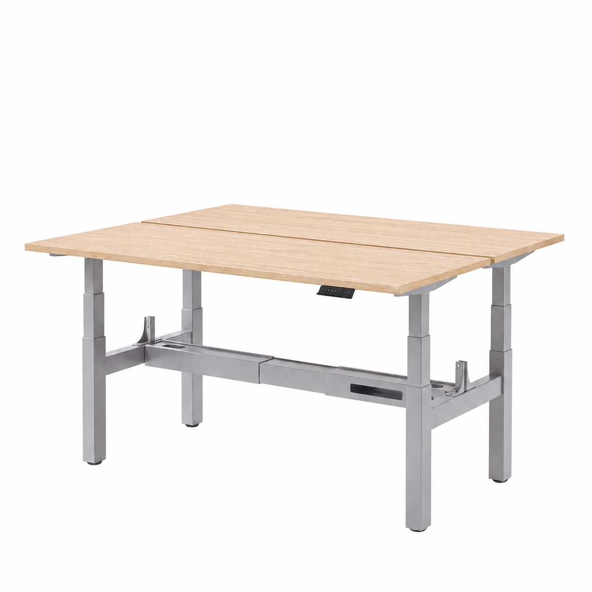Høj Duo zit sta bureau met blad lindberg eiken en grijs frame