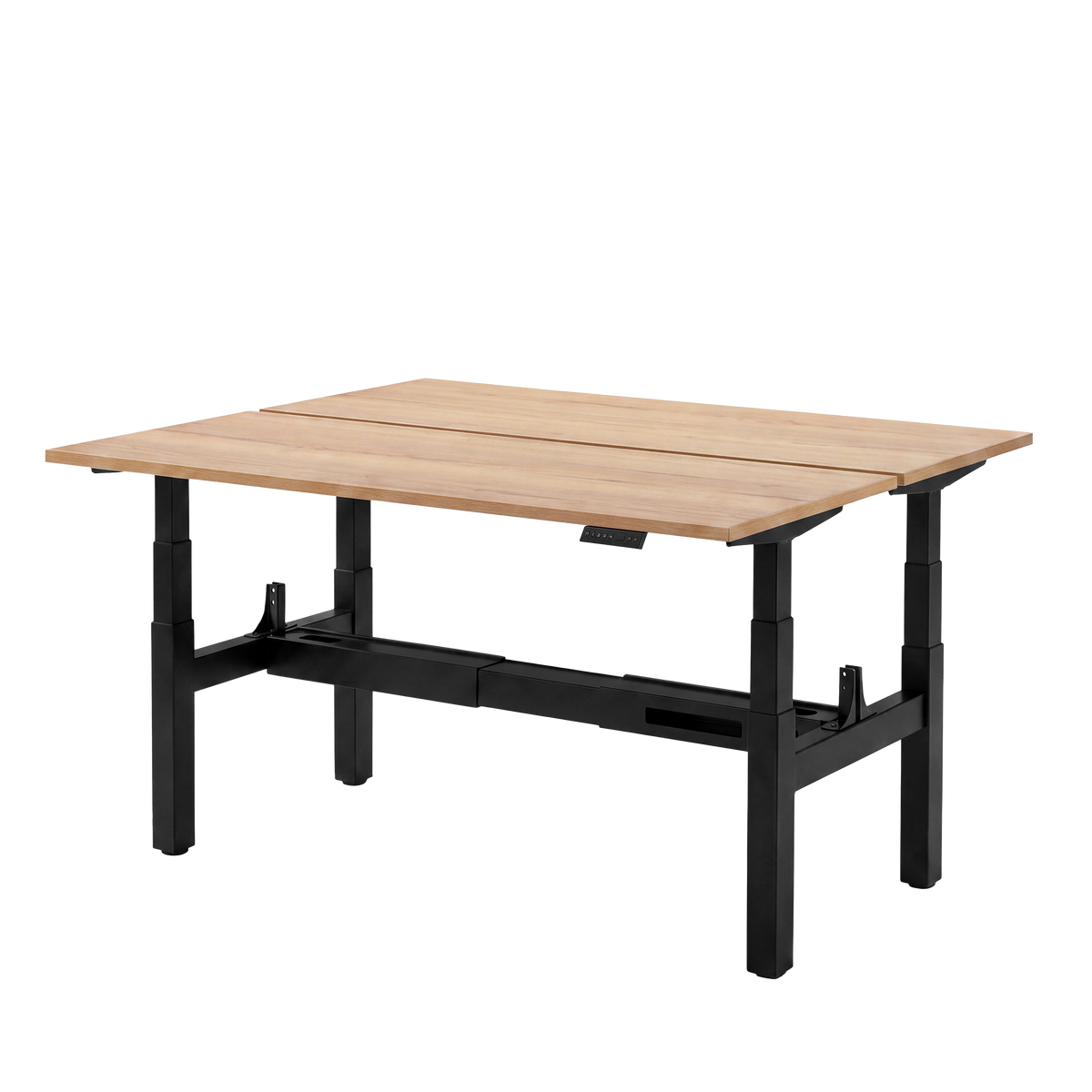 Høj Duo zit sta bureau met blad natuur eiken en zwart frame