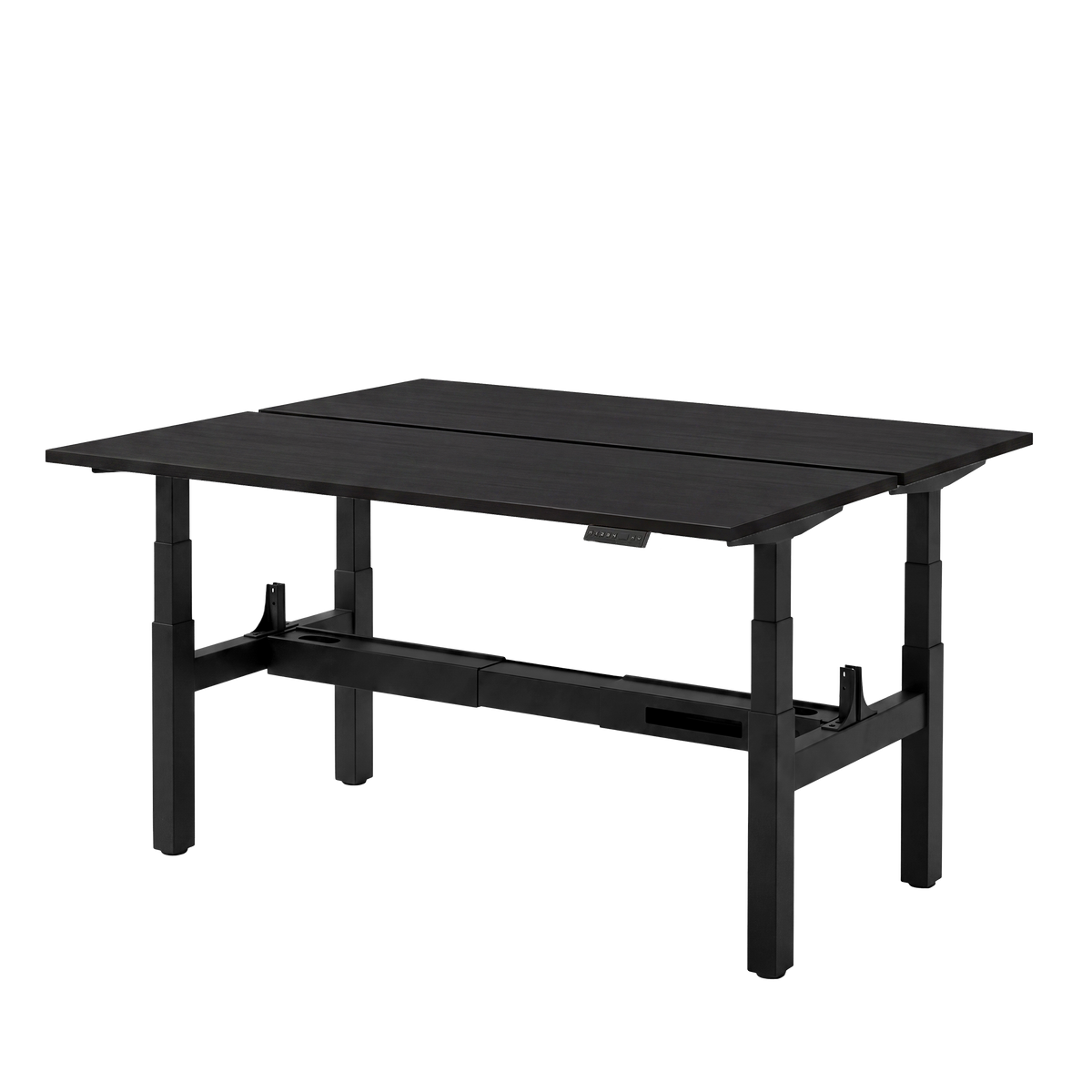 Høj Duo zit sta bureau met blad zwart eiken en zwart frame