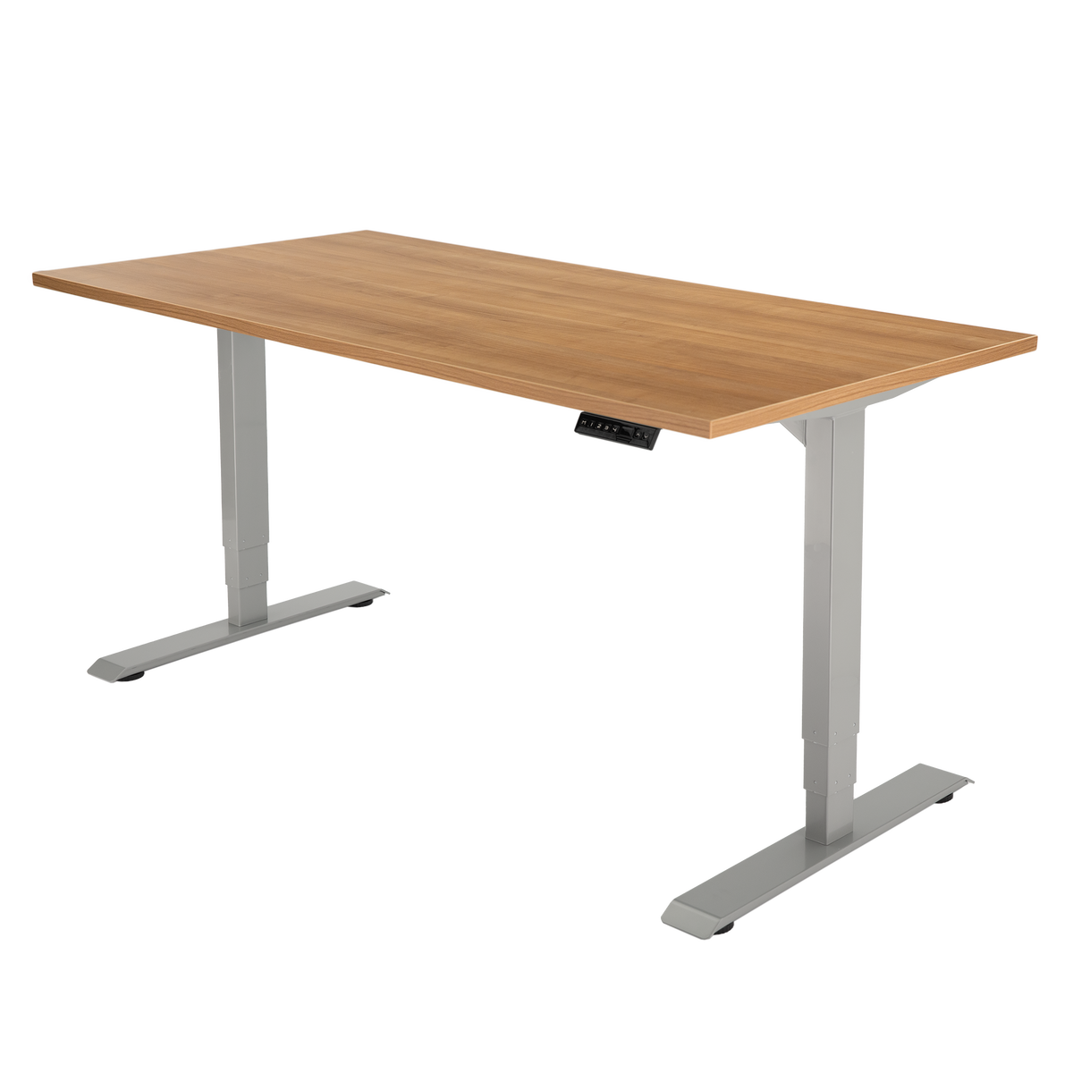 Høj Pro zit sta bureau met blad havana kers en grijs frame