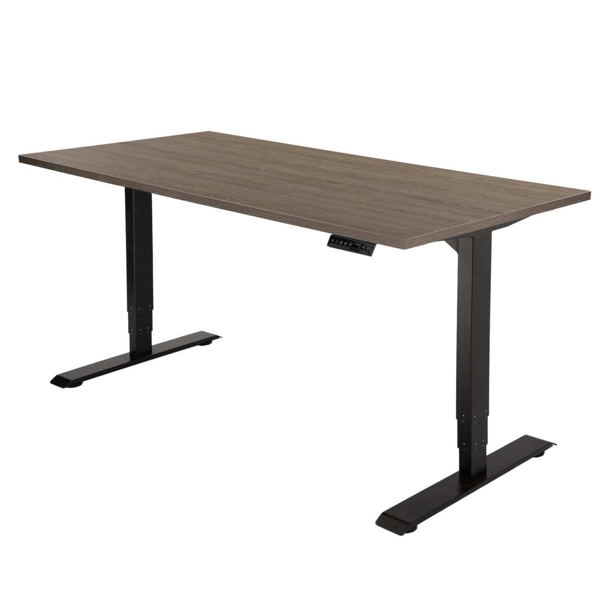 Høj Pro zit sta bureau met blad logan eiken en zwart frame