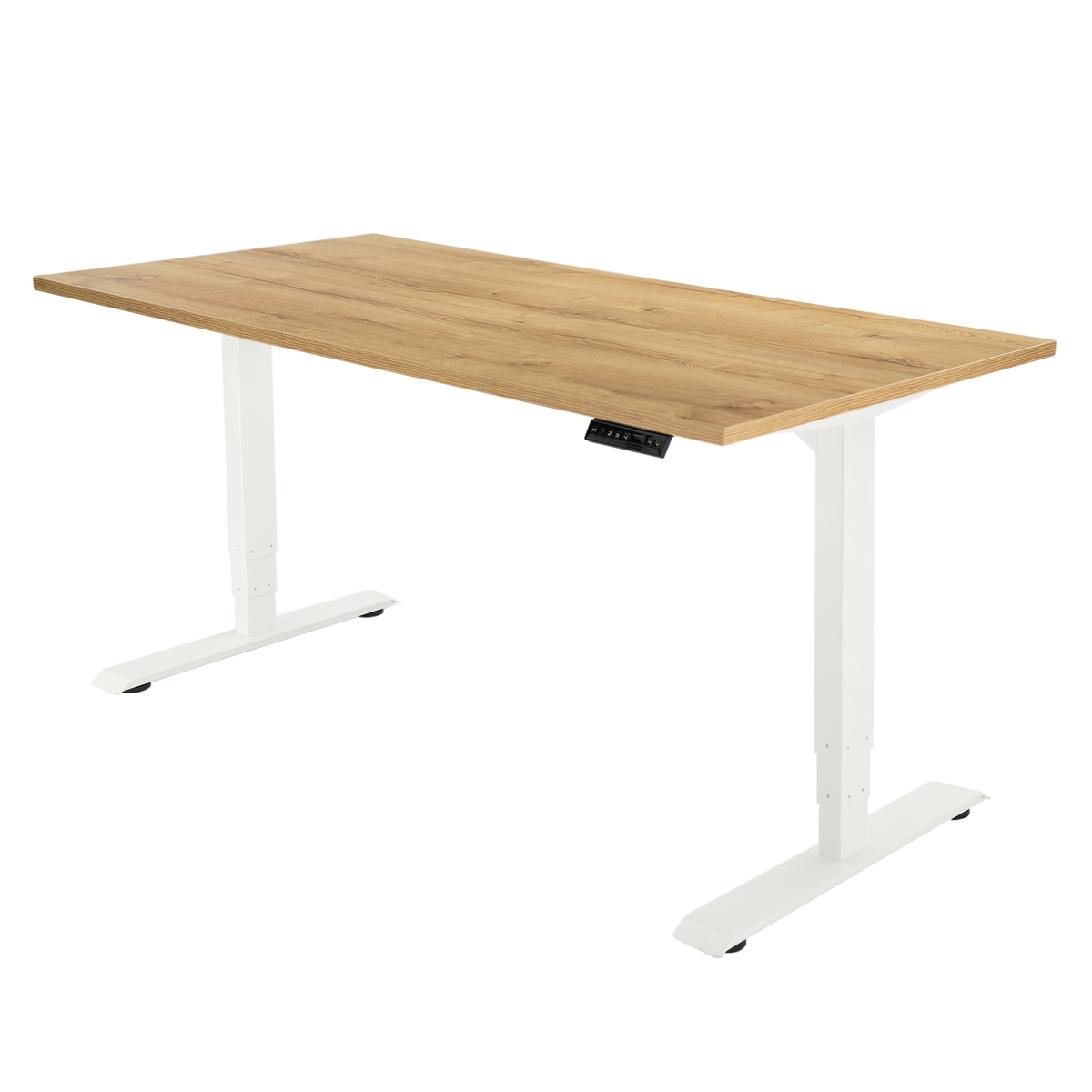 Høj Pro zit sta bureau met blad natuur eiken en wit frame