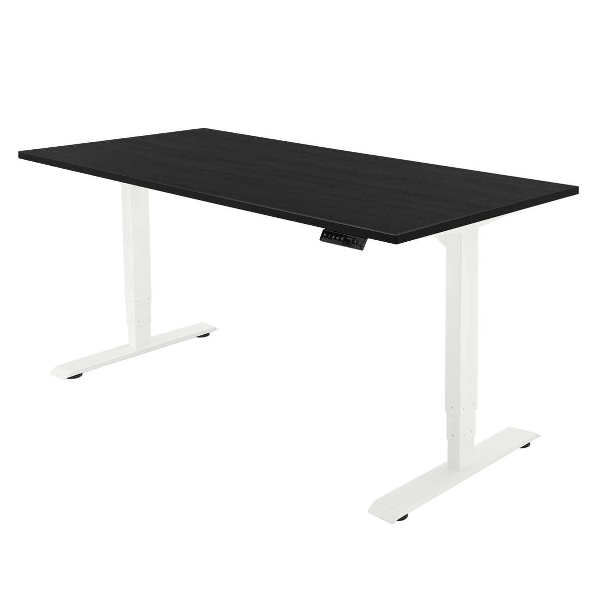 Høj Pro zit sta bureau met blad zwart eiken en wit frame