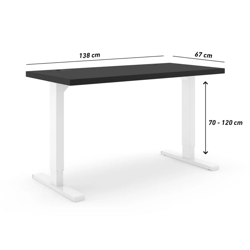 Actiforce Solid zit-sta bureau 138x68 cm *zwart*