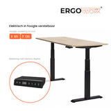 Ergowork Sta-zit bureau elektrisch 120 x 80 Basic