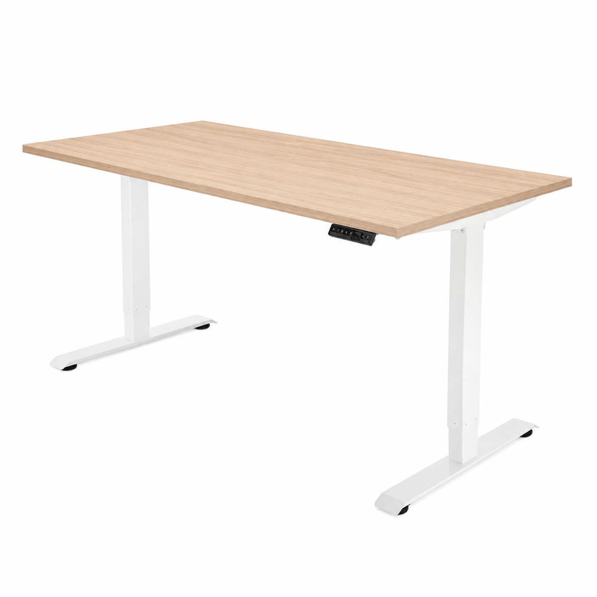 Høj Basis zit sta bureau met blad lindberg eiken en wit frame