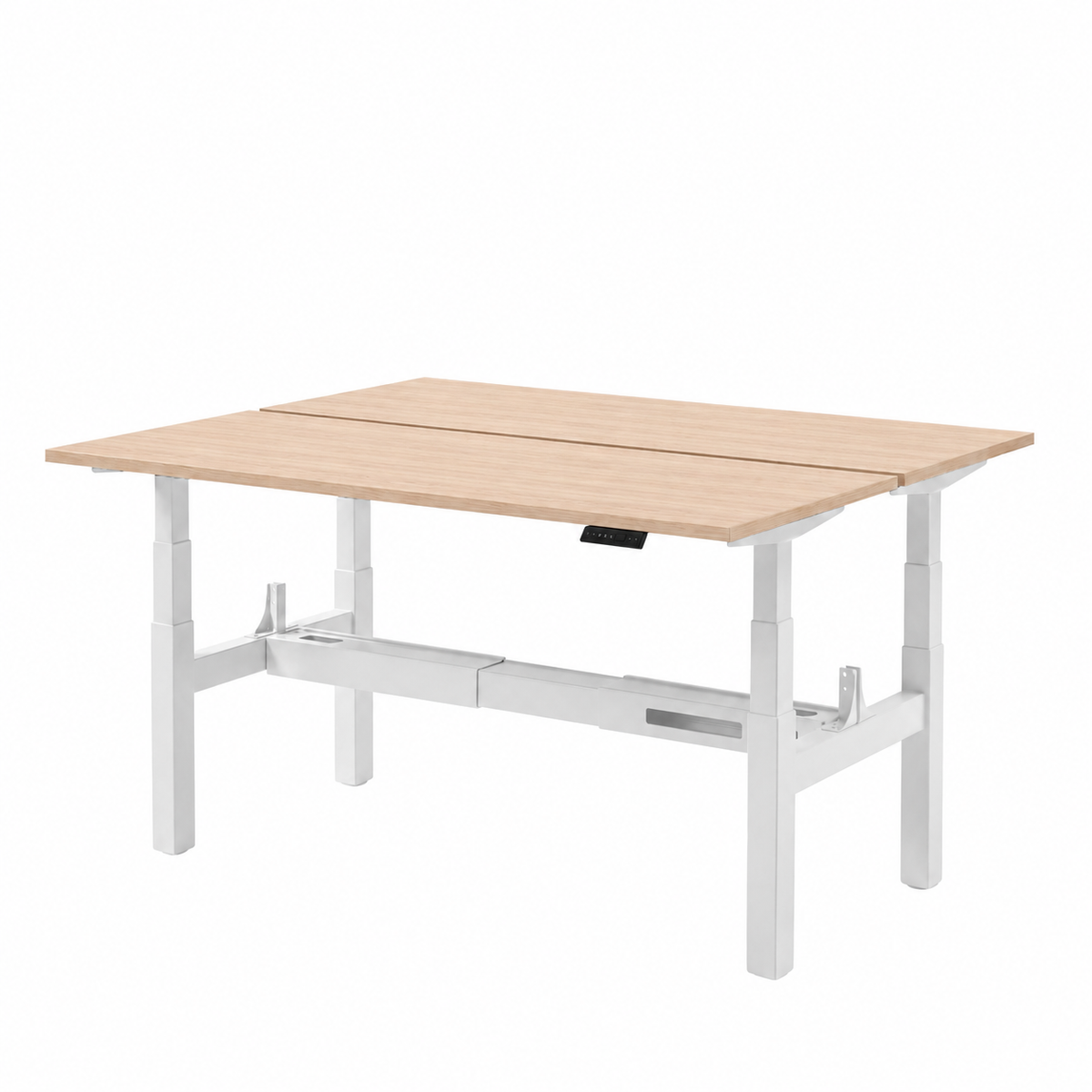Høj Duo zit sta bureau met blad lindberg eiken en wit frame
