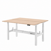 Høj Duo zit sta bureau met blad lindberg eiken en wit frame