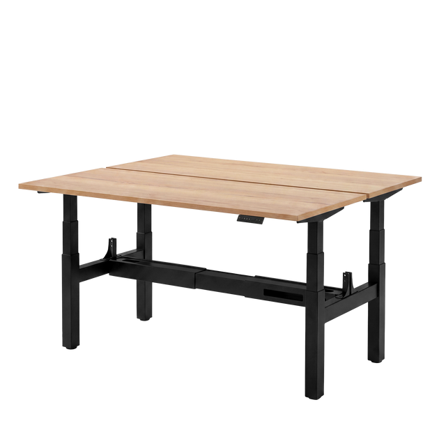 Høj Duo zit sta bureau met blad natuur eiken en zwart frame