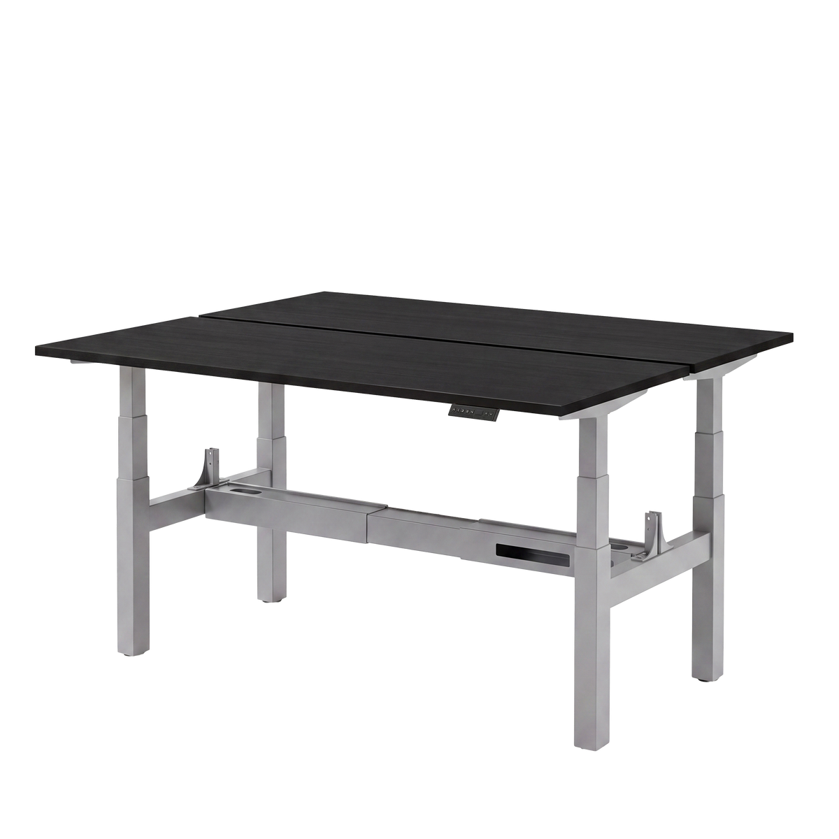 Høj Duo zit sta bureau met blad zwart eiken en grijs frame