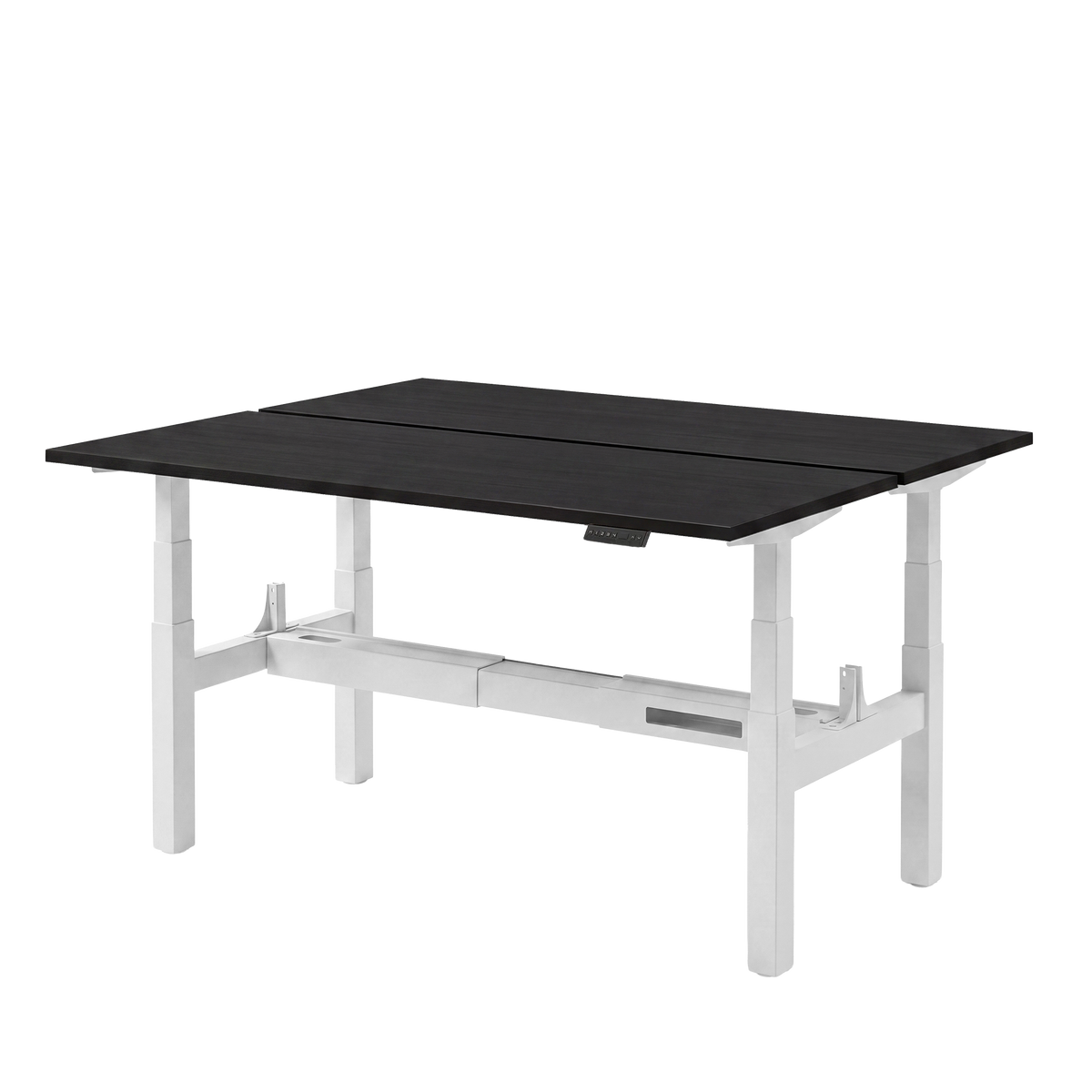Høj Duo zit sta bureau met blad zwart eiken en wit frame
