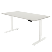 Høj Pro zit sta bureau met blad grijs en wit frame