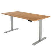 Høj Pro zit sta bureau met blad havana kers en grijs frame