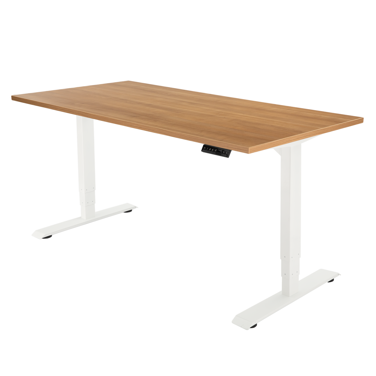 Høj Pro zit sta bureau met blad havana kers en wit frame