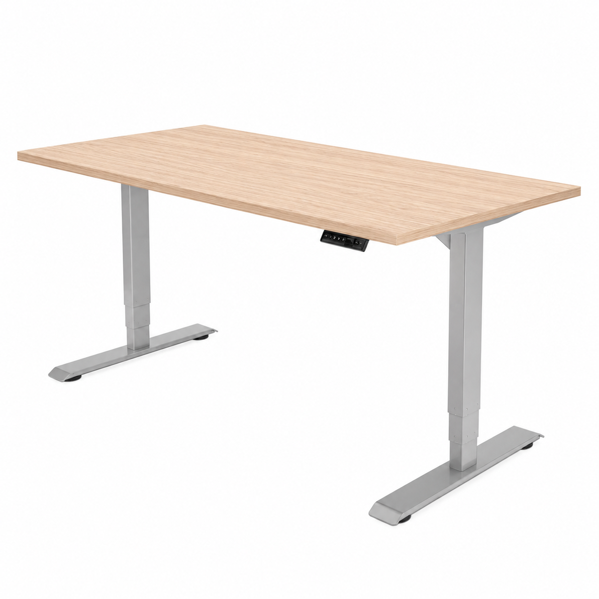 Høj Pro zit sta bureau met blad lindberg eiken en grijs frame
