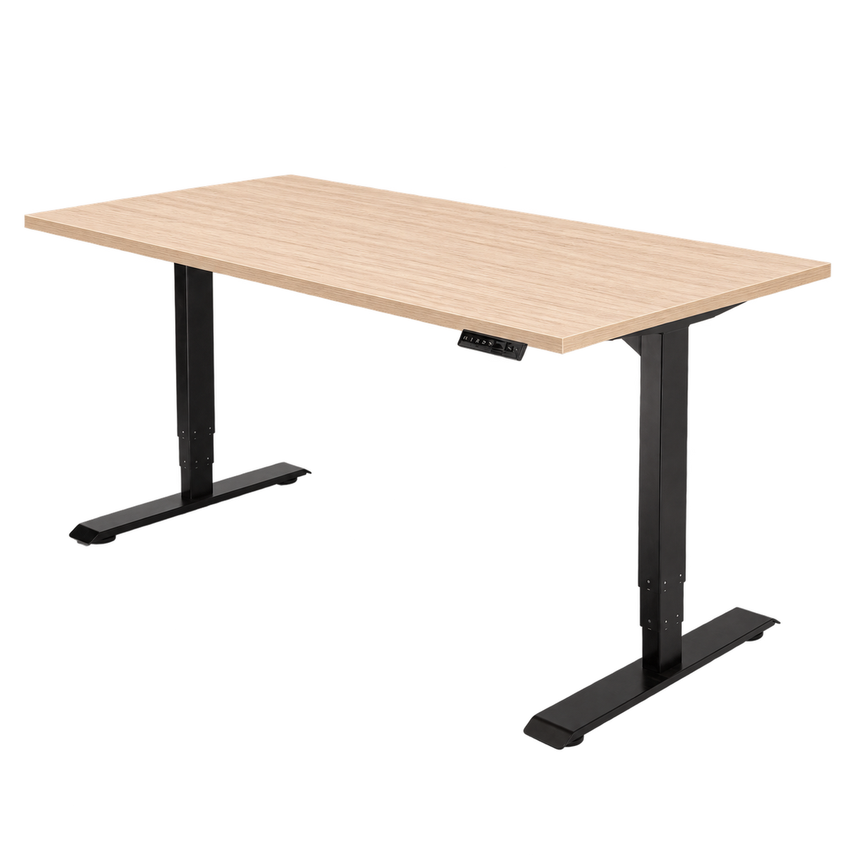 Høj Pro zit sta bureau met blad lindberg eiken en zwart frame