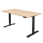 Høj Pro zit sta bureau met blad lindberg eiken en zwart frame
