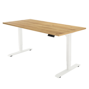 Høj Pro zit sta bureau met blad natuur eiken en wit frame