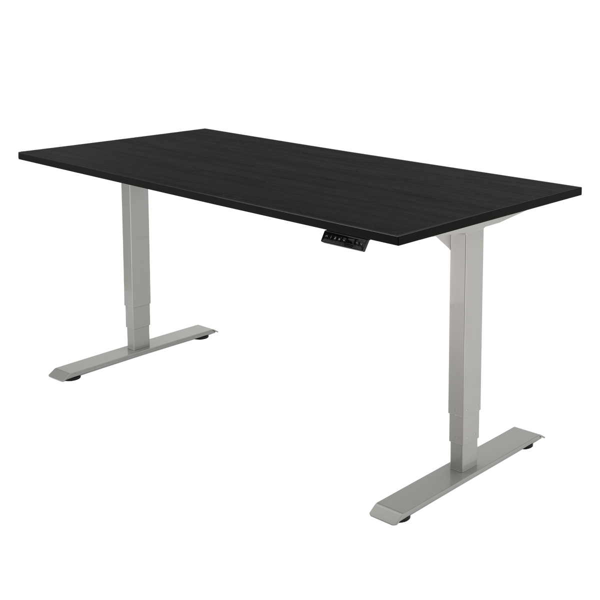 Høj Pro zit sta bureau met blad zwart eiken en grijs frame
