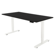Høj Pro zit sta bureau met blad zwart eiken en wit frame