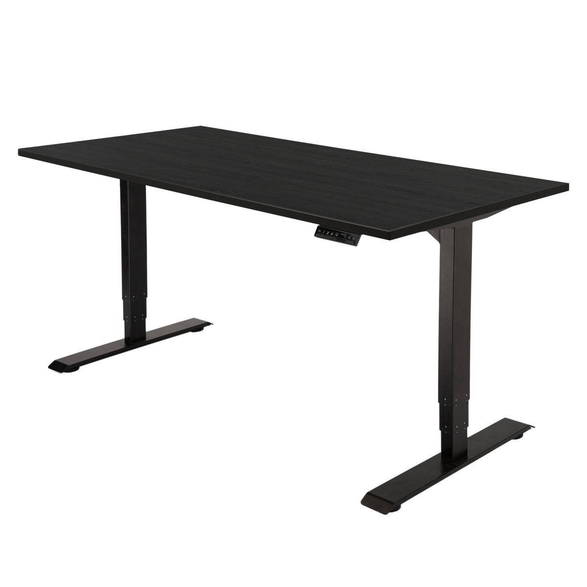 Høj Pro zit sta bureau met blad zwart eiken en zwart frame